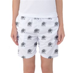 Stylized Black And White Floral Print Women s Basketball Shorts by dflcprintsclothing