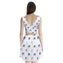 Stylized Black And White Floral Print Split Back Mini Dress  View2