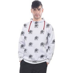 Stylized Black And White Floral Print Men s Pullover Hoodie by dflcprintsclothing