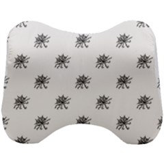 Stylized Black And White Floral Print Head Support Cushion