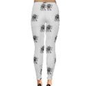 Stylized Black And White Floral Print Inside Out Leggings View2