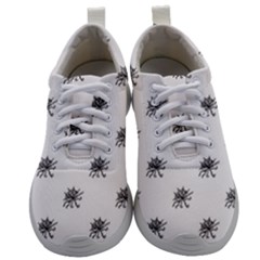 Stylized Black And White Floral Print Mens Athletic Shoes by dflcprintsclothing