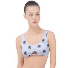 Stylized Black And White Floral Print The Little Details Bikini Top