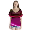 Neon Wonder V-Neck Flutter Sleeve Top View1