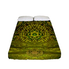 Gold Golden Sunset Mandala Fitted Sheet (full/ Double Size) by pepitasart