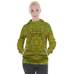 Gold Golden Sunset Mandala Women s Hooded Pullover by pepitasart