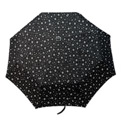 Black And White Intricate Geometric Print Folding Umbrellas by dflcprintsclothing