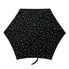 Black And White Intricate Geometric Print Mini Folding Umbrellas by dflcprintsclothing