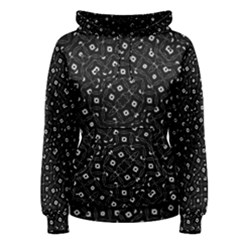 Black And White Intricate Geometric Print Women s Pullover Hoodie by dflcprintsclothing