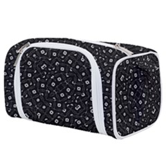 Black And White Intricate Geometric Print Toiletries Pouch