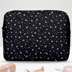 Black And White Intricate Geometric Print Make Up Pouch (large) by dflcprintsclothing