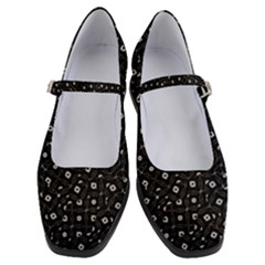 Black And White Intricate Geometric Print Women s Mary Jane Shoes