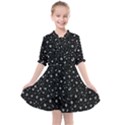 Black And White Intricate Geometric Print Kids  All Frills Chiffon Dress View1