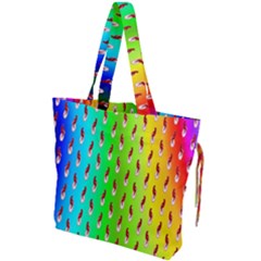 Bear Cycling Drawstring Tote Bag by Sparkle