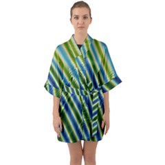 Blueglow Half Sleeve Satin Kimono  by Sparkle