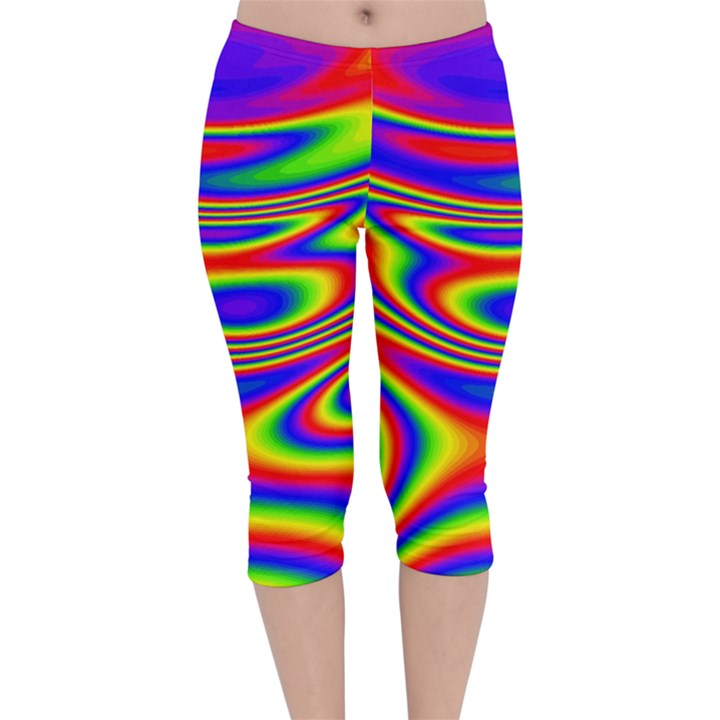 Rainbow Velvet Capri Leggings 