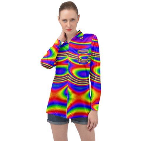 Rainbow Long Sleeve Satin Shirt by Sparkle