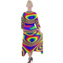 Rainbow Quarter Sleeve Wrap Front Maxi Dress View2