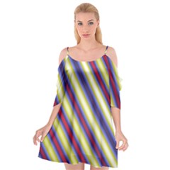 Colorful Strips Cutout Spaghetti Strap Chiffon Dress by Sparkle