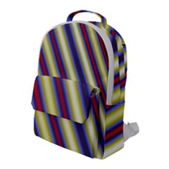 Colorful Strips Flap Pocket Backpack (large) by Sparkle