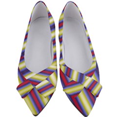 Colorful Strips Women s Bow Heels