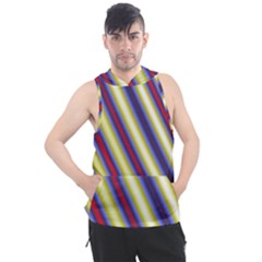 Colorful Strips Men s Sleeveless Hoodie