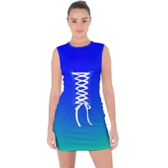 Turquis Lace Up Front Bodycon Dress