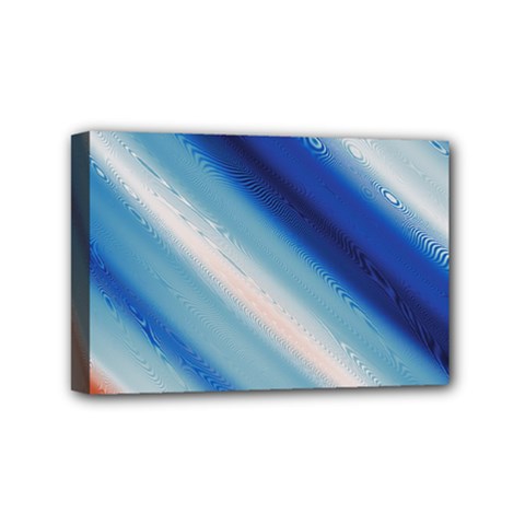 Blue White Mini Canvas 6  X 4  (stretched) by Sparkle