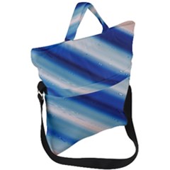 Blue White Fold Over Handle Tote Bag by Sparkle