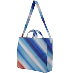 Blue White Square Shoulder Tote Bag by Sparkle