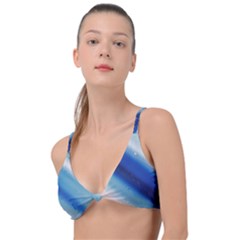 Blue White Knot Up Bikini Top by Sparkle