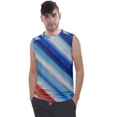 Blue White Men s Regular Tank Top