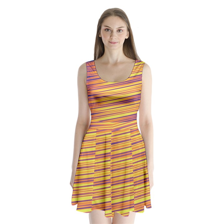 Rainbow Waves Split Back Mini Dress 