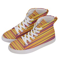 Rainbow Waves Women s Hi-top Skate Sneakers by Sparkle