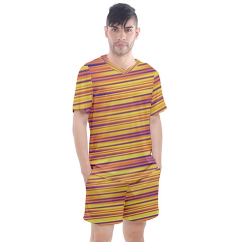 Rainbow Waves Men s Mesh Tee And Shorts Set by Sparkle