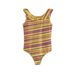 Rainbow Waves Kids  Frill Swimsuit by Sparkle