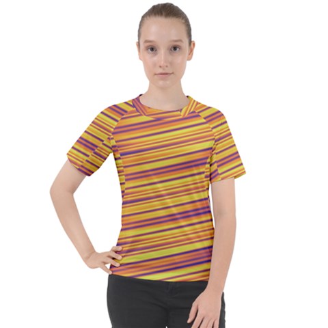 Rainbow Waves Women s Sport Raglan Tee by Sparkle