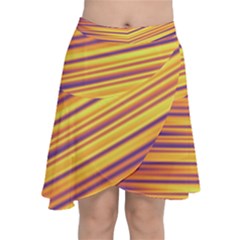 Strips Hole Chiffon Wrap Front Skirt by Sparkle