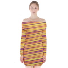 Strips Hole Long Sleeve Off Shoulder Dress by Sparkle