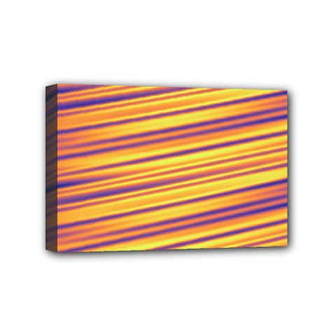 Orange Strips Mini Canvas 6  X 4  (stretched) by Sparkle