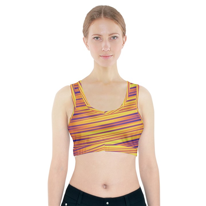 Strips Hole Sports Bra With Pocket