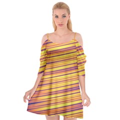 Strips Hole Cutout Spaghetti Strap Chiffon Dress by Sparkle