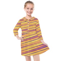 Strips Hole Kids  Quarter Sleeve Shirt Dress by Sparkle