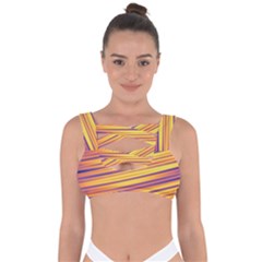 Orange Strips Bandaged Up Bikini Top by Sparkle