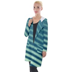 Blue Strips Hooded Pocket Cardigan by Sparkle