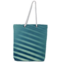 Blue Strips Full Print Rope Handle Tote (large) by Sparkle