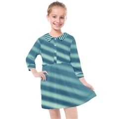 Blue Strips Kids  Quarter Sleeve Shirt Dress by Sparkle