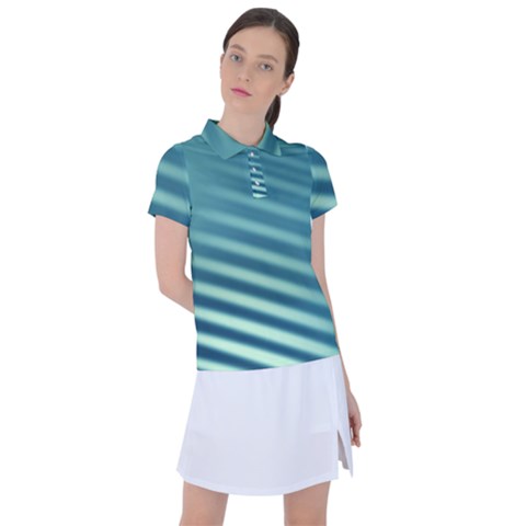 Blue Strips Women s Polo Tee by Sparkle