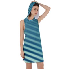 Blue Strips Racer Back Hoodie Dress by Sparkle