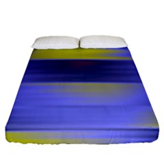 Blue Strips Fitted Sheet (queen Size) by Sparkle